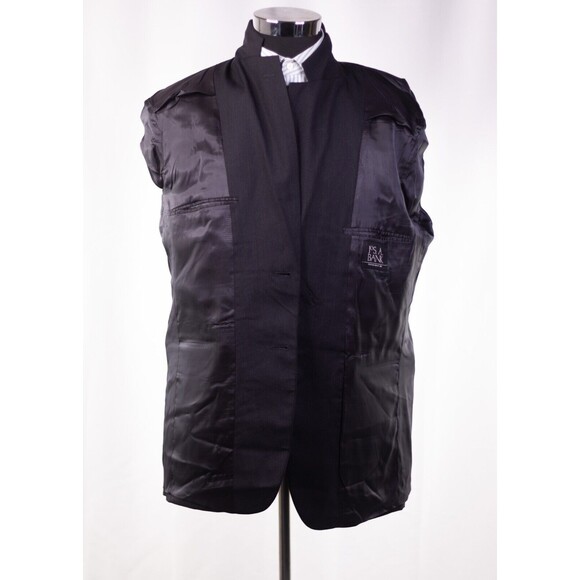 Men’s Jos A Bank 2 Button Dark Gray Striped Sport Wool Suit Jacket Coat 42R - Picture 9 of 12